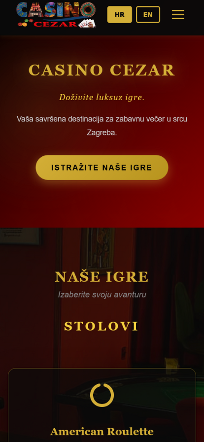 Casino CEZAR mobile view