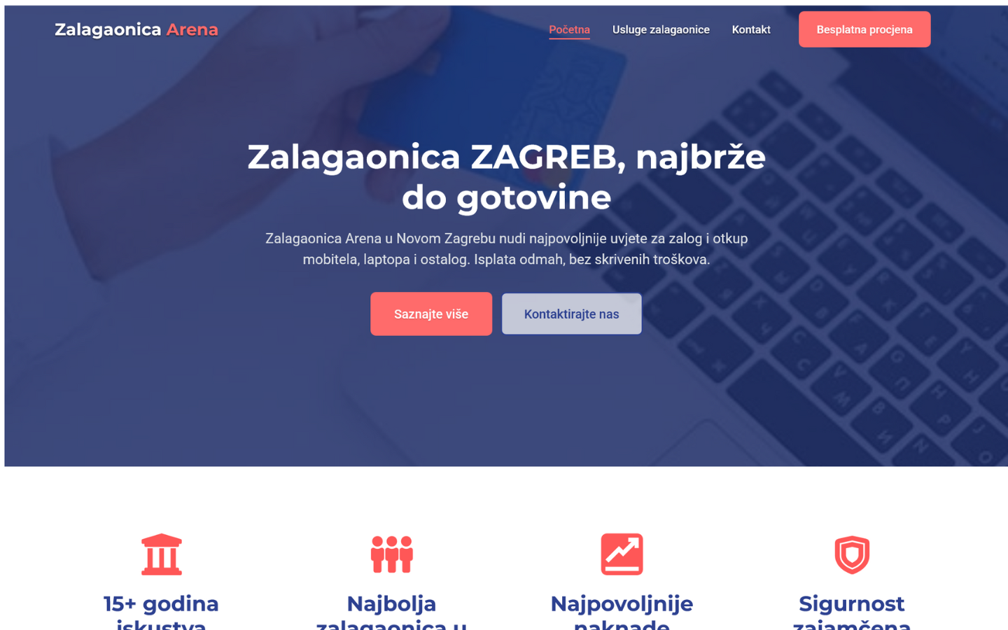 Zalagaonica Arena - Zagreb website project